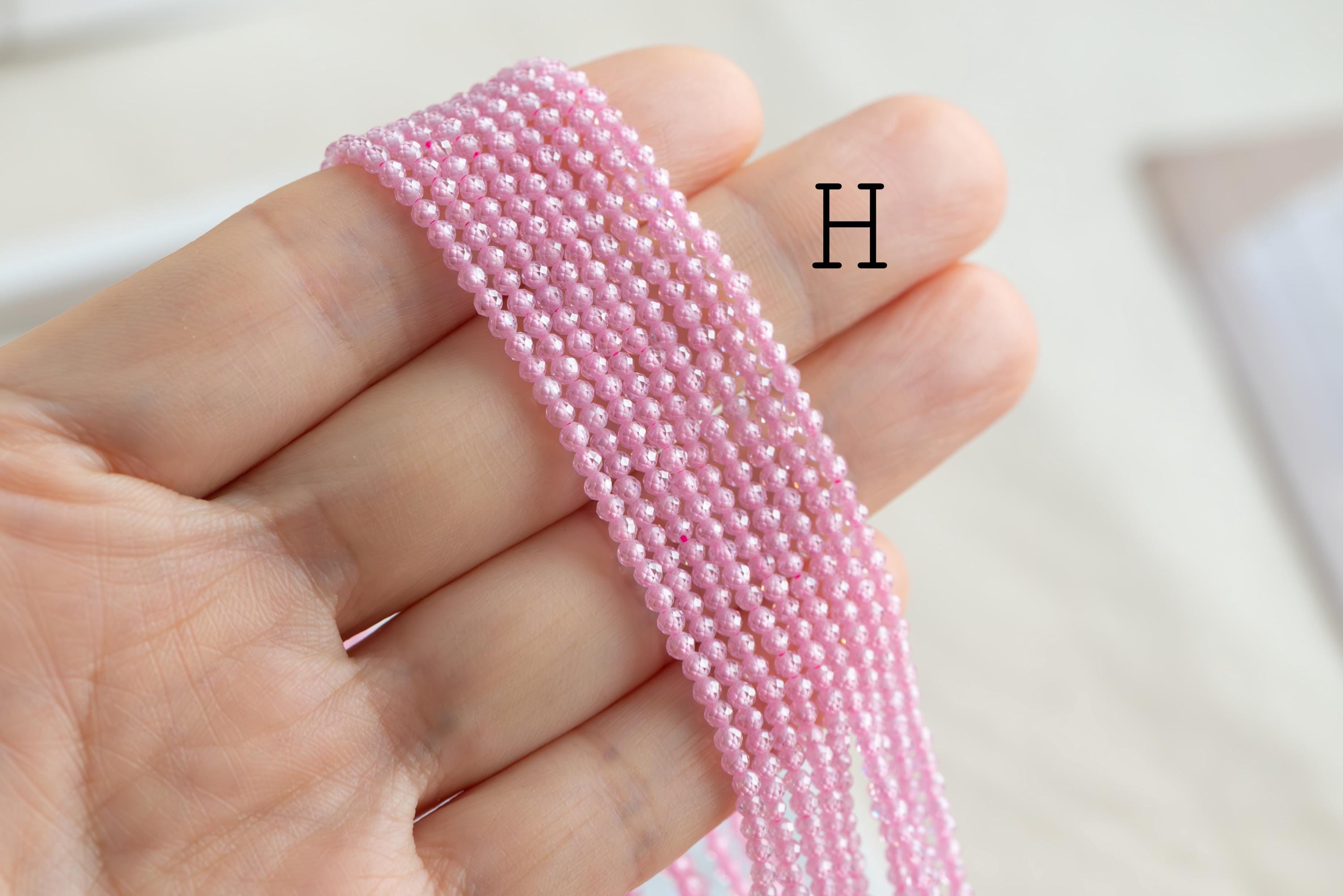 2mm Colorful Zircon Faceted Beads, Tiny Gemstone Beads, Natural Stone Beads for Jewelry Bracelet Making DIY, Full 14.5 Inch Strands (TR-008)